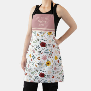 Tablier Meilleure calligraphie florale de maman au monde