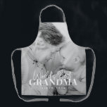 Tablier Meilleure grand-mère du monde depuis 20XX Photo si<br><div class="desc">Ce design simple et moderne est composé d'une typographie serif et cursive et d'ajouter une photo personnalisée</div>