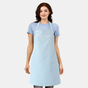 Tablier Meilleure maman bleu clair typographie moderne sol