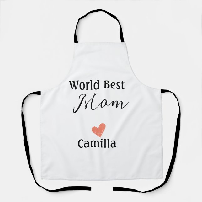 Tablier Meilleure maman du monde joyeuse fête des mères gr (Recto)