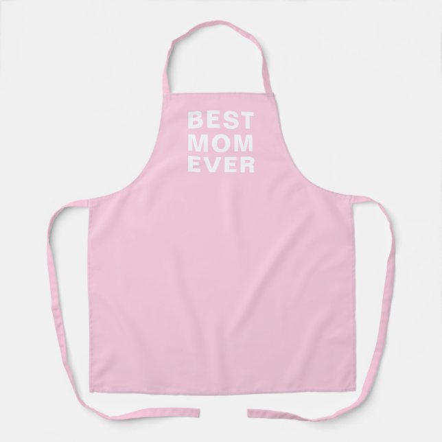 Tablier Meilleure maman jamais Blush Pink Typographie Cuis (Recto)