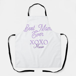 Tablier Meilleure maman qui soit xoxo nom violet élégant f