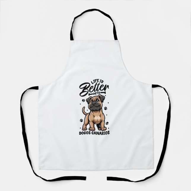 Tablier Meilleure vie avec Dogo Canario (Recto)