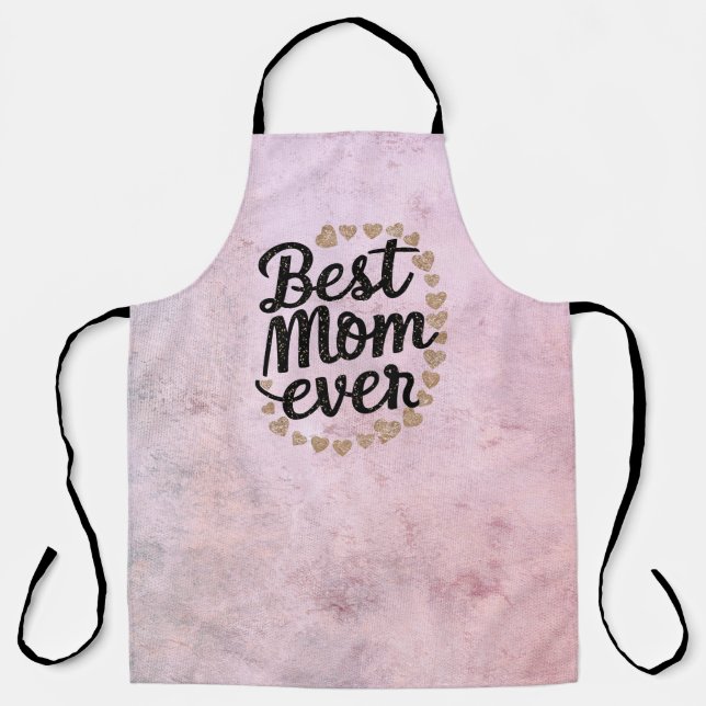 Tablier Meilleurs Cœurs Script Tendance Meilleure Maman Mo (Recto)