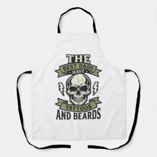 Tablier Meilleurs papas ont des tatouages et des barbes Cr