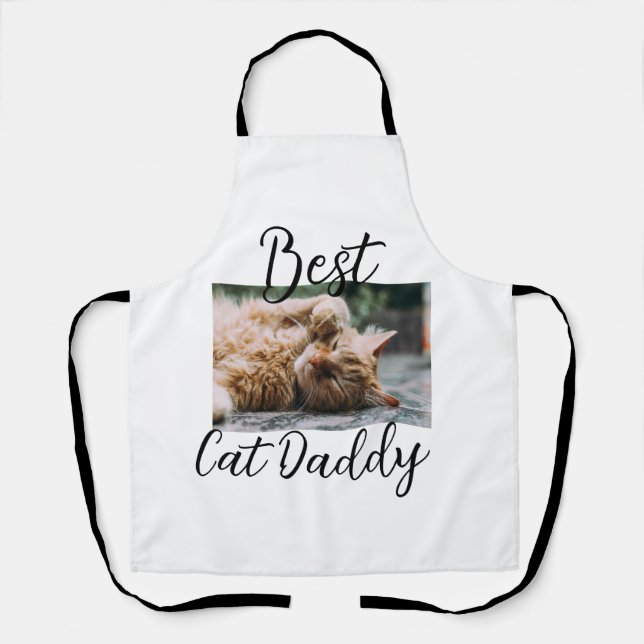 Tablier Meilleurs parents de papa chat photo simple de com (Recto)