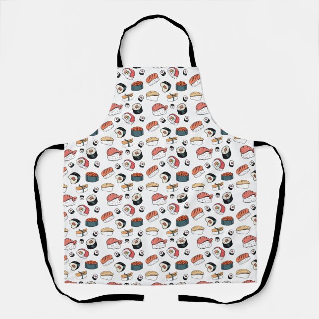 Tablier Mélange de Sushi Dessiné à la Main (Recto)
