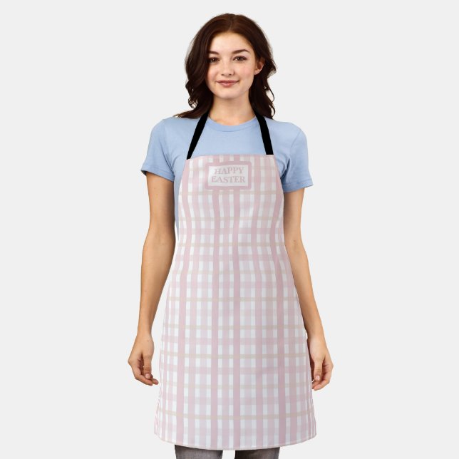 Tablier Mélange rose à carreaux (Porté)