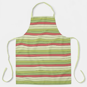 Tablier Melon Rouge Vert Bandes De Couleur Sur Papier Aqua