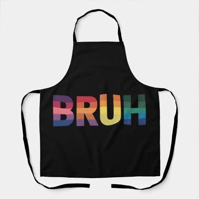 Tablier Mème drôle de Bruh salutation de frère gay Fierté  (Recto)