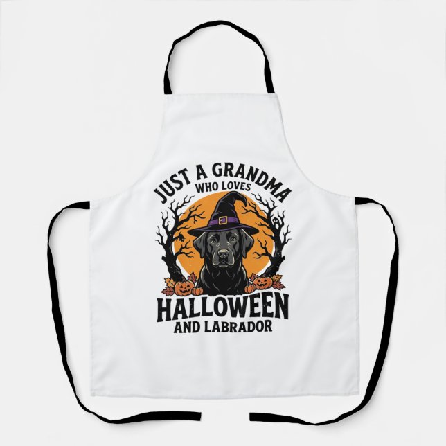 Tablier Mémé Halloween Labrador Drôle Vintage_1 (Recto)