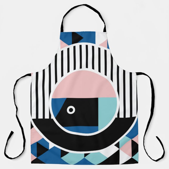 Tablier Memphis abstract poster design. Face geometric mak (Recto)