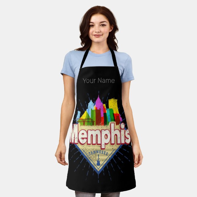 Tablier Memphis Tennessee United States Retro Skyline (Porté)