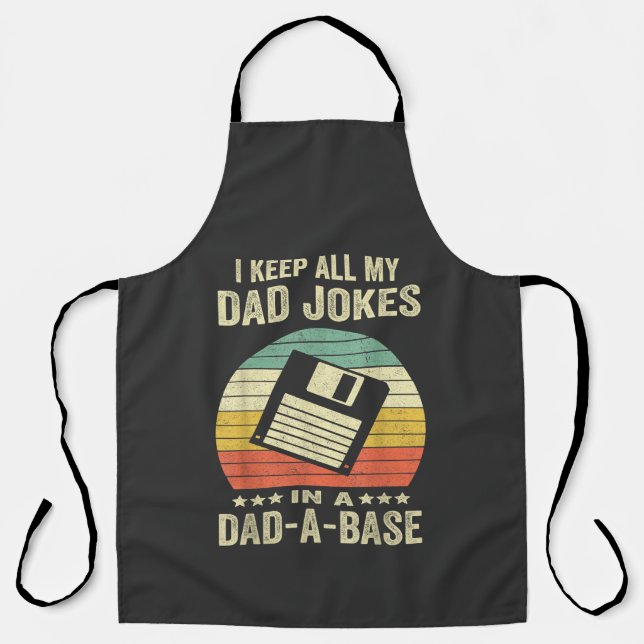 Tablier Mens Funny dad Jokes in dad-a-Base (Recto)