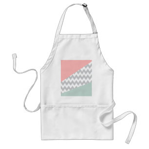Tablier Menthe et corail gris de Chevron