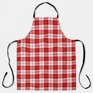 Tablier Menzies tartan rouge blanc plaid