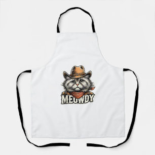 Tablier Meowdy Cat Cowboy Cowgirl Meow Howdy Halloween Cos
