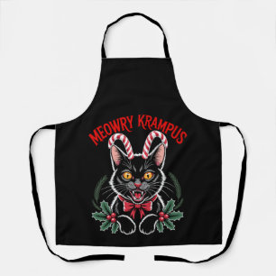 Tablier Meowry Krampus Noël Chat Noir Canne à Sucre Xmas