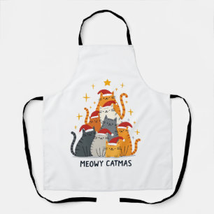 Tablier Meowy Catmas Chat Noël Arbre de Noël Xmas (4)