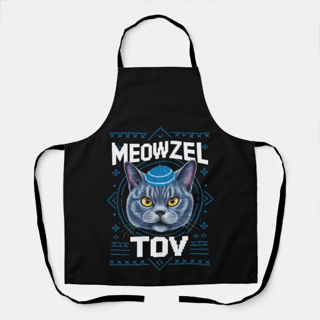 Tablier Meowzel Tov Hanukkah Juif Chat Holiday (Recto)