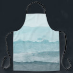 Tablier Mer bleu d'eau Abstraite<br><div class="desc">Un magnifique paysage marin d'aquarelle abstraite. Palette bleue évoquant la plage et l'océan.</div>