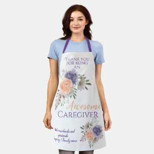Tablier Merci aidant Floral Flower Purple