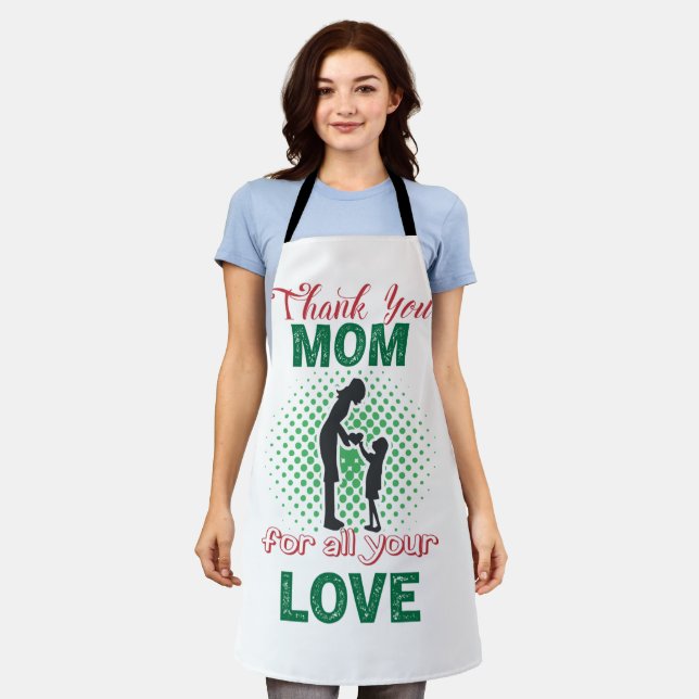 Tablier Merci, maman pour tout ton amour (Porté)