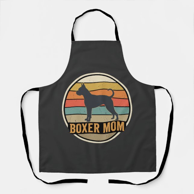 Tablier Mère Boxer Rétro Coucher de Soleil Chien (Recto)