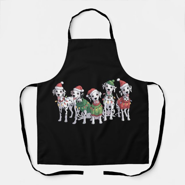 Tablier Mère de dalmatien Noël amoureux de chien de Noël (Recto)