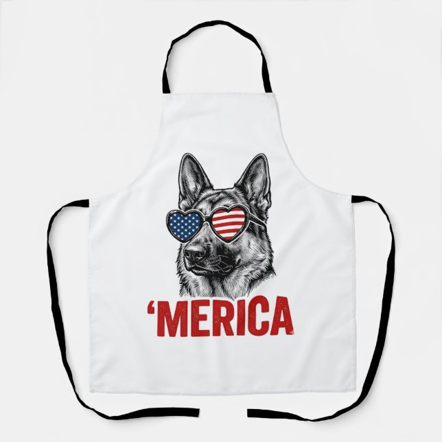 Tablier Merica Berger Allemand Drapeau Lunettes de Soleil  (Recto)