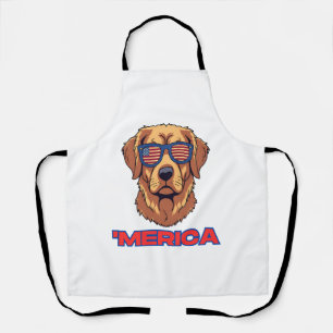 Tablier Merica Chien avec USA Drapeau Lunettes de soleil A