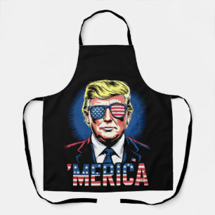 Tablier Merica Trump 4 juillet US Vintage Rétro