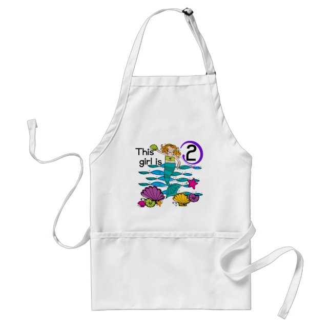 Tablier Mermaid 2e Anniversaire Tshirts et cadeaux (Devant)