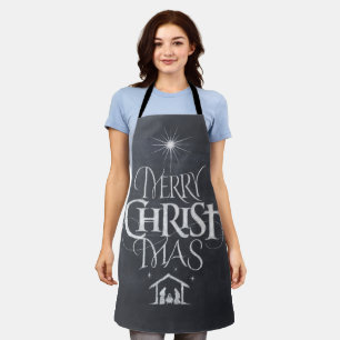 Tablier Merry CHRISTmas Christian Chalkboard Calligraphie