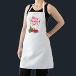 Tablier Merry Christmas Y'all Vintage<br><div class="desc">Joyeux Noël Y'all Rustique Apron avec aquarelle Vintage Camion rouge avec arbre</div>