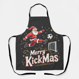 Tablier Merry Kickmas Funny Santa Claus Amateurs de footba