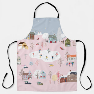 Tablier Merveilles d'hiver : mignon motif de village