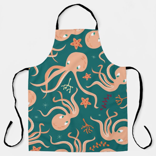 Tablier Merveilles sous-marines : Octopus Starfish Dance (Recto)