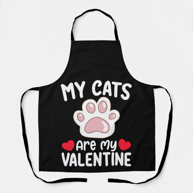 Tablier Mes chats sont ma Saint-Valentin Drôle Amoureux de (Recto)