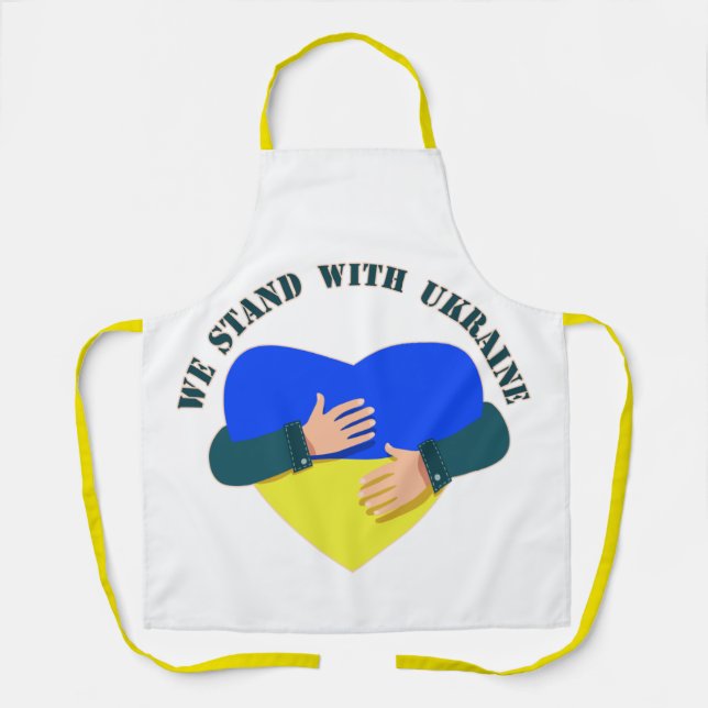 Tablier Message inspirant Nous sommes avec l'Ukraine (Recto)