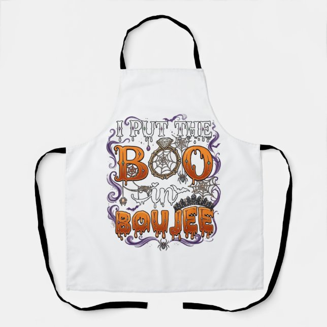 Tablier Mettez Boo Boujee Halloween Diamant Couronne de ba (Recto)