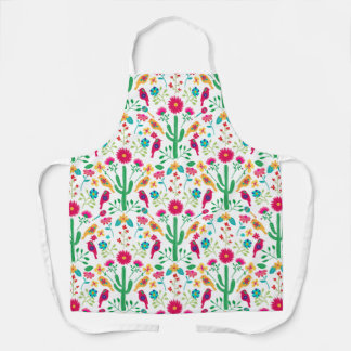 Tablier Mexican Traditional Floral Folk Art Bright Colors