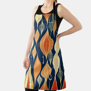 Tablier Mi-Siècle Atomique gouttes Ochre Moderne Rétro