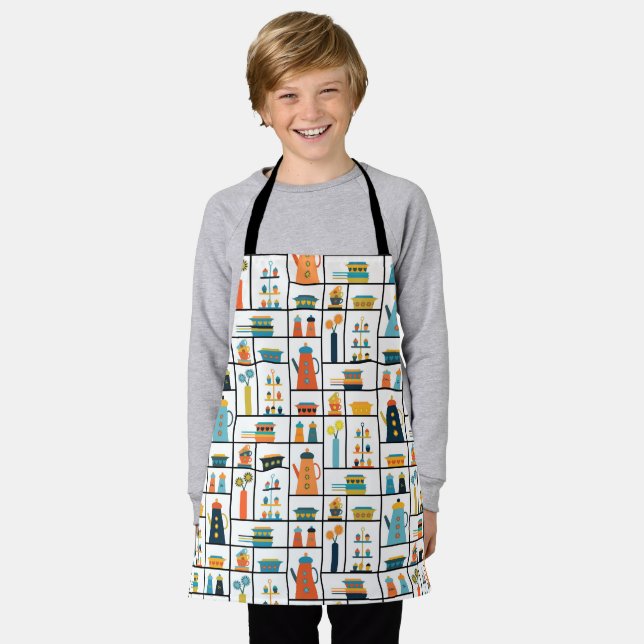 Tablier Mi-siècle Moderne Rétro Élégants Tablettes De Cuis (Porté)