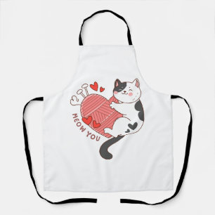 Tablier Miaou Toi Joli Chat Saint-Valentin