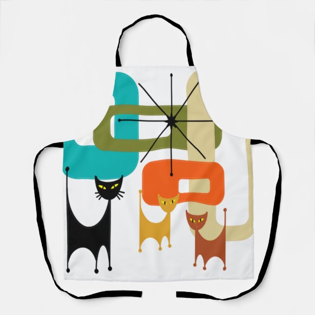 Tablier Mid century Modern Cats (Recto)