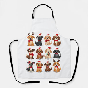 Tablier Mignon 12 chiens Xmas drôle amateurs de chiens Noë