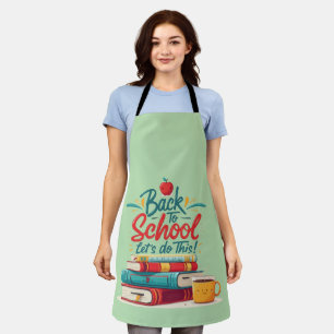 Tablier Mignon "C'est Parti" Motivation pour la Rentrée Sc