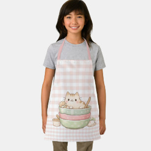 Tablier Mignon Chat Kawaii Chaton Cuisine Pastel Gingham R