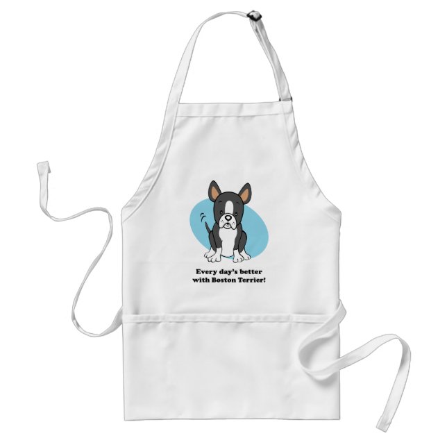 Tablier mignon de Boston Terrier de bande dessinée (Devant)